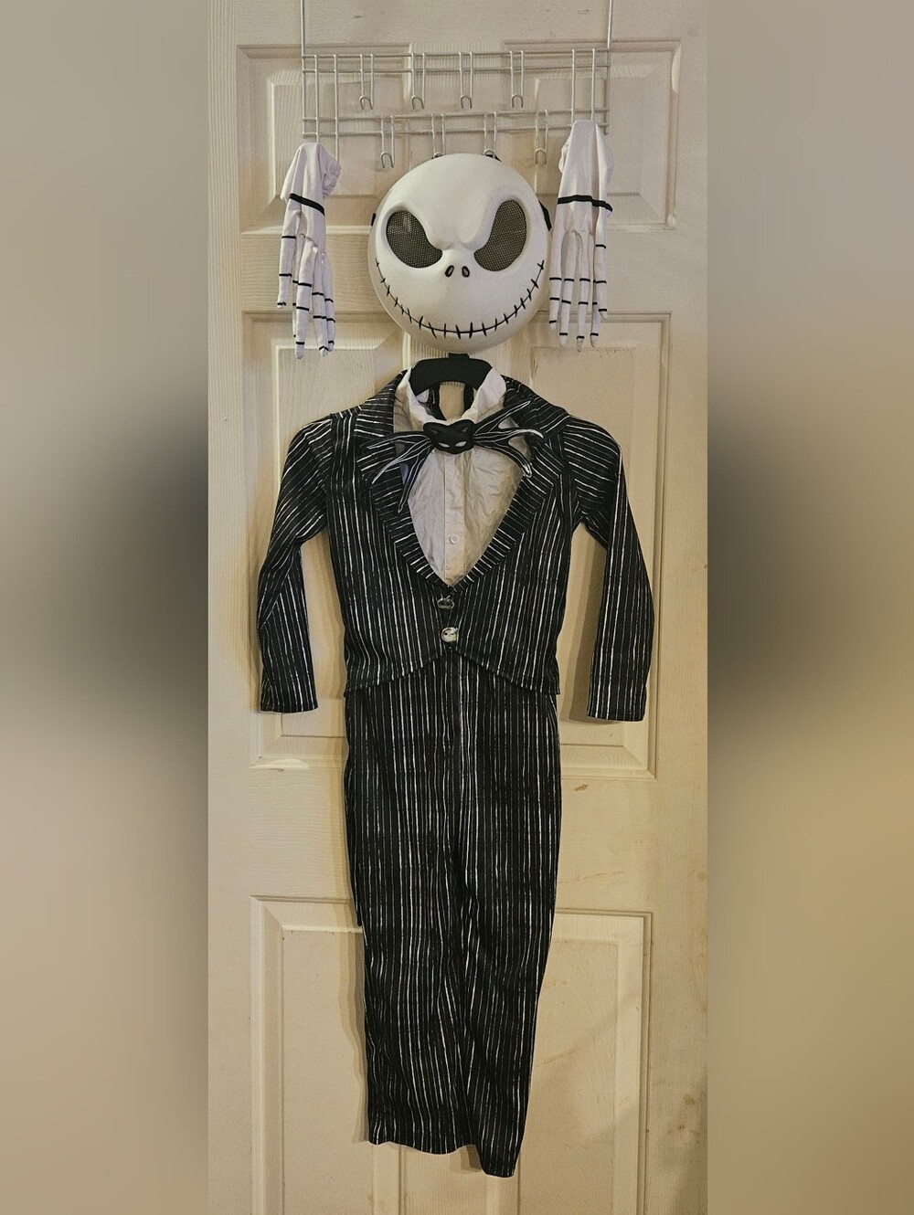 Disney Jack Skellington Black and White Pinstripe Kids Costume